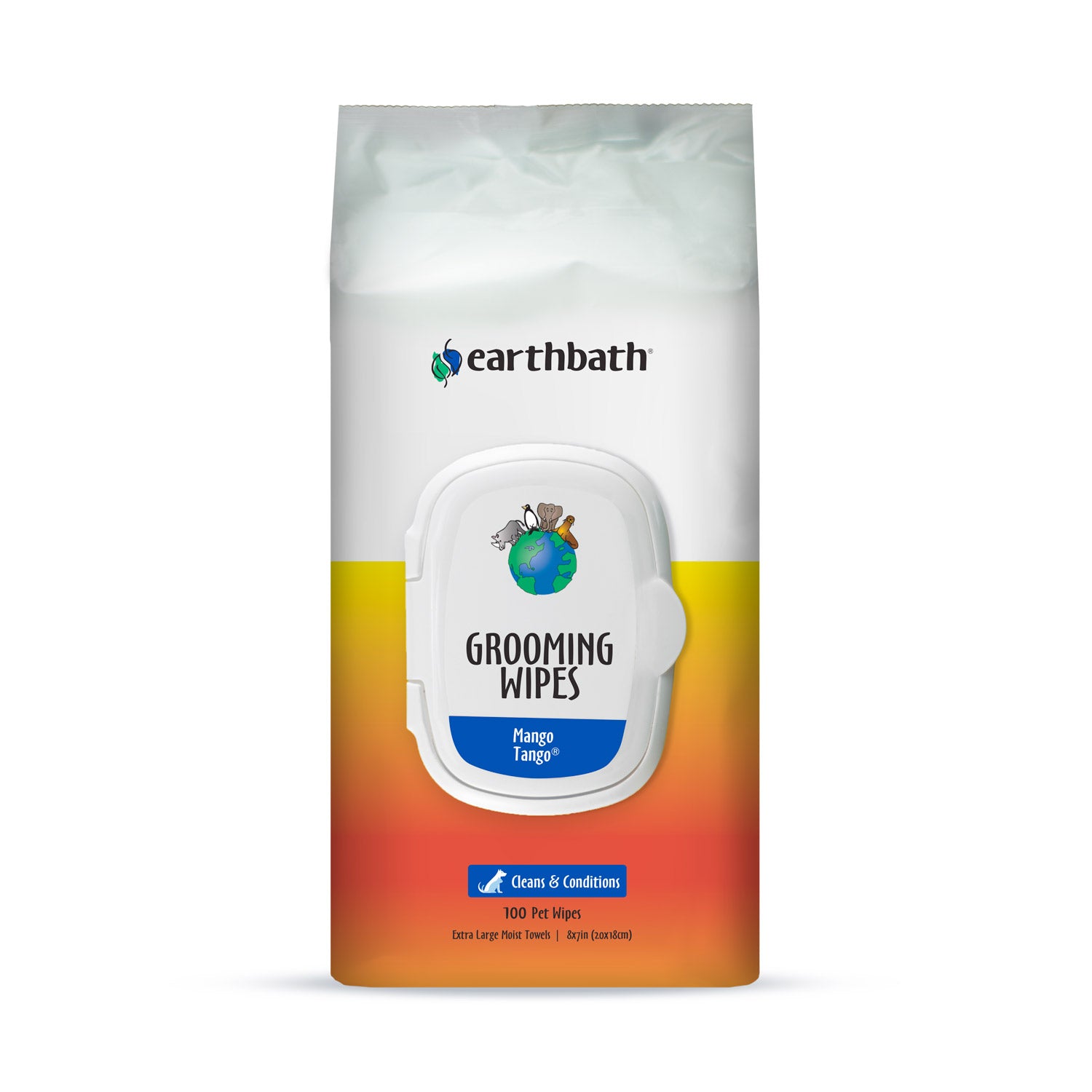 EARTHBATH  Grooming Wipes Mango Tango 100 ct