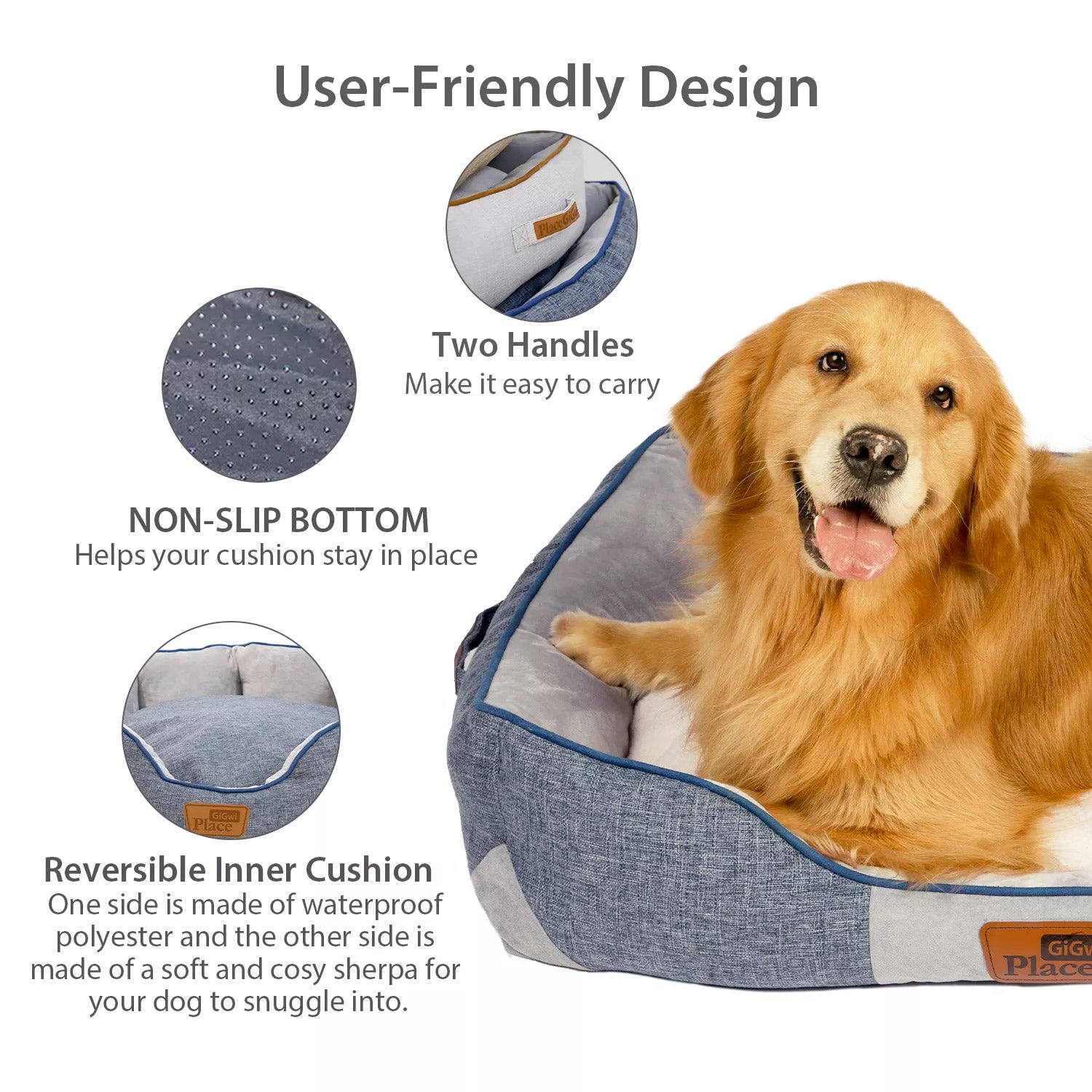 GIGWI Place Cushion Luxury Dog Bed