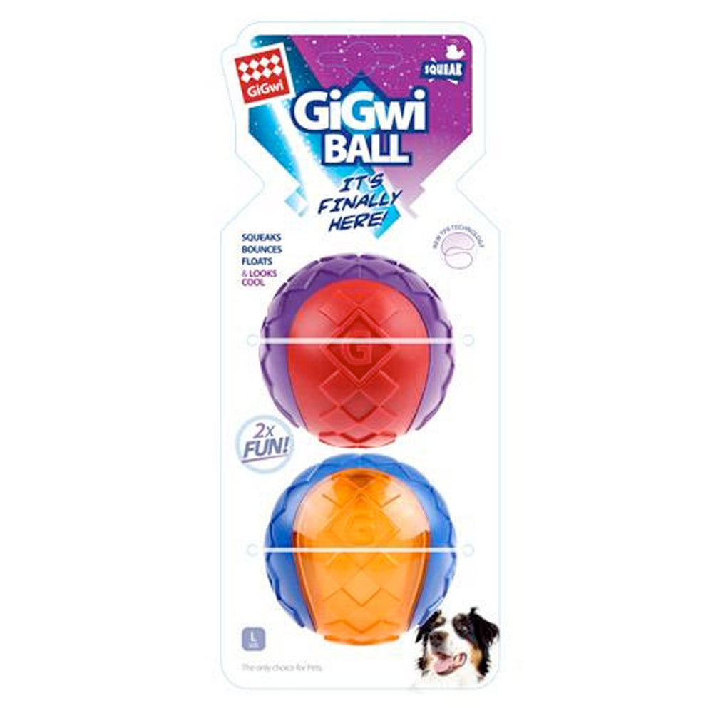 GIGWI Ball Squeaker (Large) 2pk