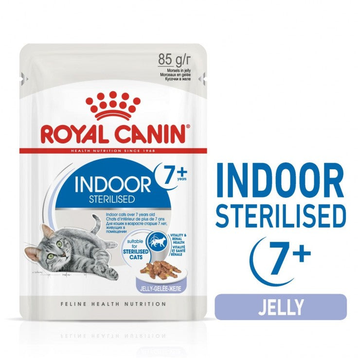 ROYAL CANIN Indoor Sterilised 7+ Wet Food Jelly (12 Pouches)