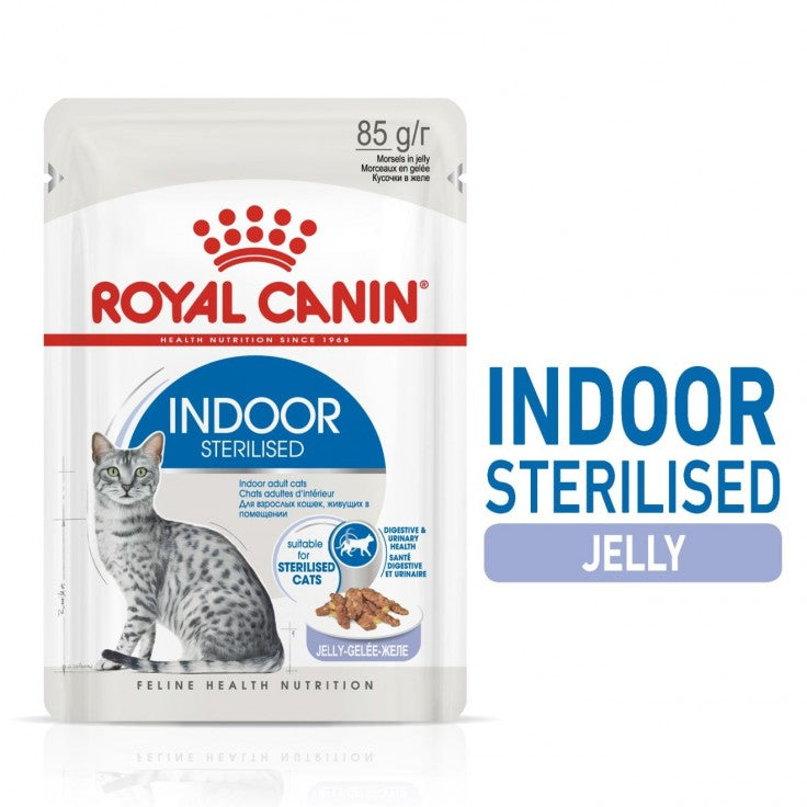 ROYAL CANIN Indoor Sterilised Wet Food Jelly (12 Pouches)