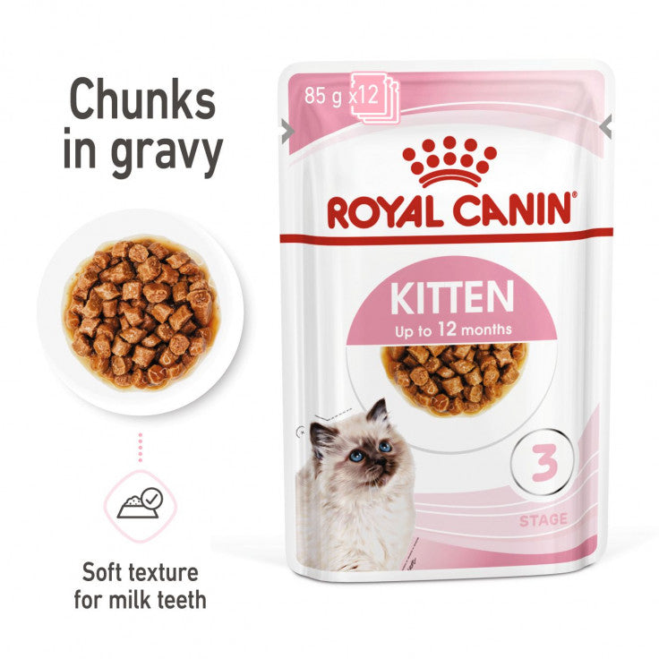 ROYAL CANIN Kitten Wet Food Gravy (12 Pouches)