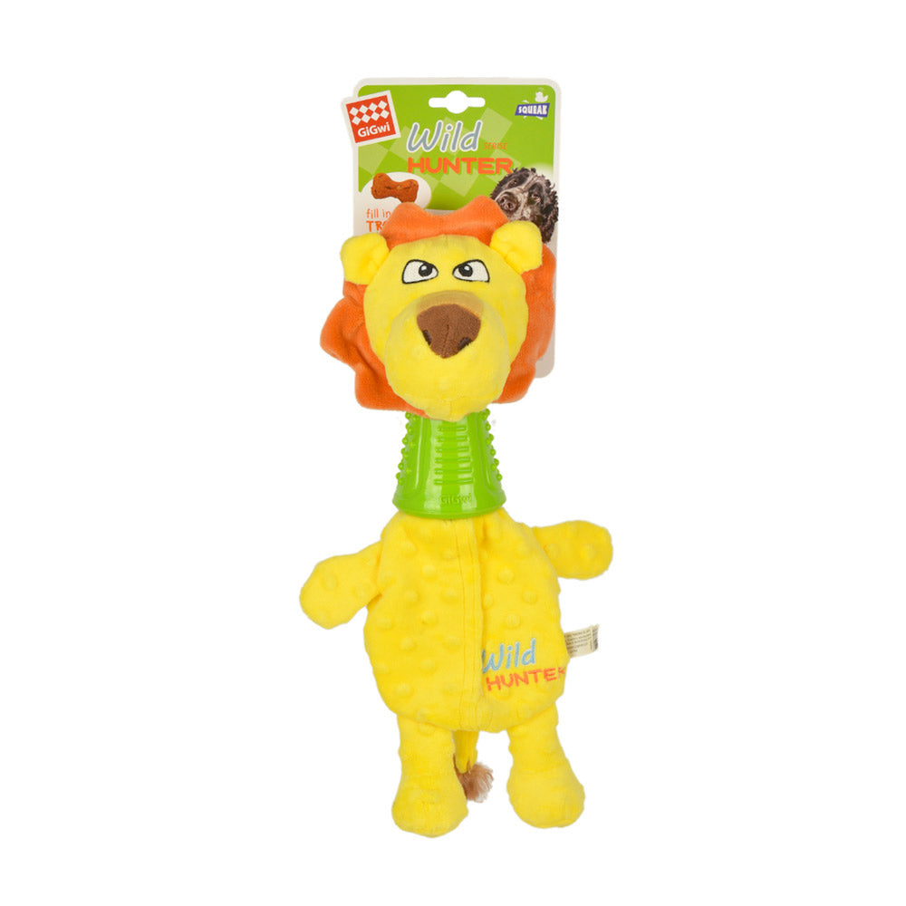 GIGWI Plush with TPR Neck (Lion)