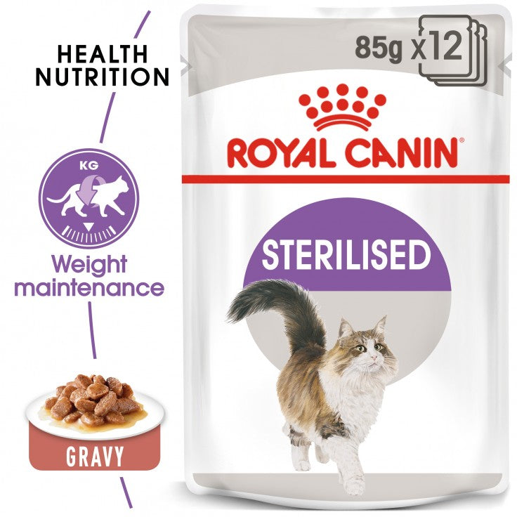 ROYAL CANIN Sterilised Wet Food Gravy (12 Pouches)